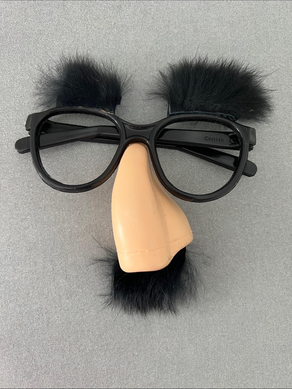 Novelty Black Furry Groucho Glasses with Nose and Mustache Adult One Size